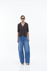 Acma Shirt Top | Dark Brown