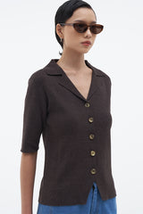 Acma Shirt Top | Dark Brown