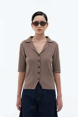 Acma Shirt Top | Taupe