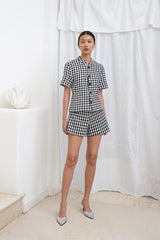 Asner Houndstooth Blazer | White Multi