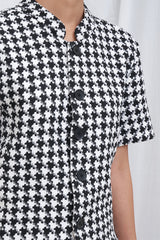 Asner Houndstooth Blazer | White Multi