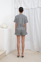 Asner Houndstooth Blazer | White Multi