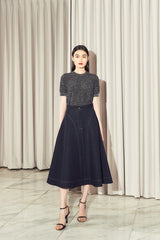 Aubrey Denim Midi Skirt