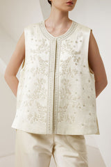 Baraka Beaded Vest | Cream