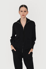 Brea Zip Up Sweater Black