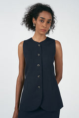Carolina Vest Navy Stripe