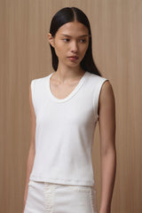Casey Tank - Crew Neck | White