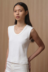 Casey Tank - Crew Neck | White