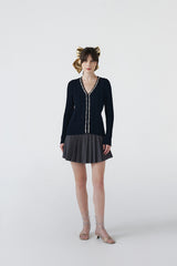 Claus Cardigan With Rhinestones | Navy