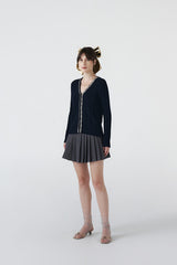 Claus Cardigan With Rhinestones | Navy