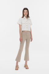 Biya Crop Denim Shirt White