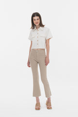 Biya Crop Denim Shirt White