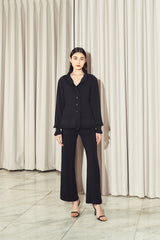 Esther Ruffle Cardigan Black