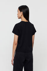 FIONA | Regular Fit Crew Neck T-shirt in Black