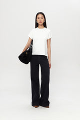 FIONA | Regular Fit Crew Neck T-shirt in White