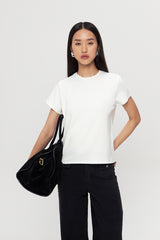 FIONA | Regular Fit Crew Neck T-shirt in White