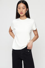FIONA | Regular Fit Crew Neck T-shirt in White