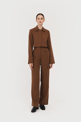 Frank Cropped Blazer Brown