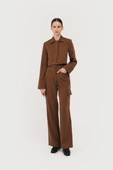 Frank Cropped Blazer Brown