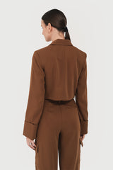 Frank Cropped Blazer Brown