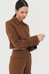 Frank Cropped Blazer Brown