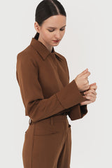 Frank Cropped Blazer Brown