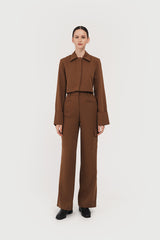 Frank Cropped Blazer Brown