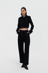 Frank Cropped Blazer Black