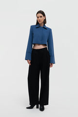 Frank Cropped Blazer Blue