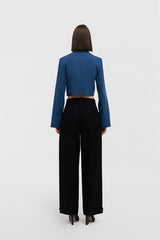 Frank Cropped Blazer Blue