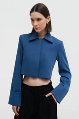 Frank Cropped Blazer Blue
