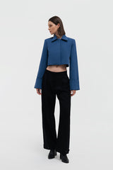 Frank Cropped Blazer Blue