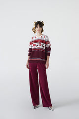 Hoho Sweater | Maroon Multi