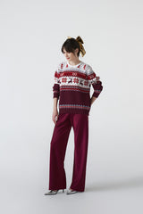 Hoho Sweater | Maroon Multi