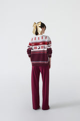 Hoho Sweater | Maroon Multi