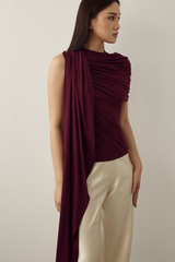 MMEHUILLET FOR DUMA - Huillet Top | Burgundy