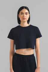 Ira Crop T-shirt Dark Navy
