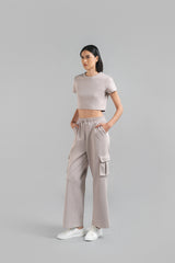 Ira Crop T-shirt Taupe