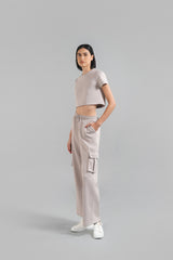 Ira Crop T-shirt Taupe