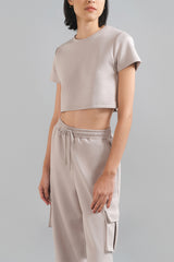 Ira Crop T-shirt Taupe