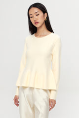 Josette Peplum Top | Cream