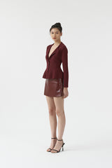 Jiana Knit Top Maroon