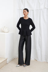 Josette Peplum Top | Black