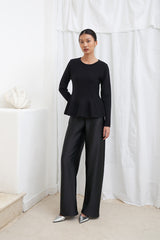 Josette Peplum Top | Black