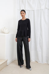 Josette Peplum Top | Black