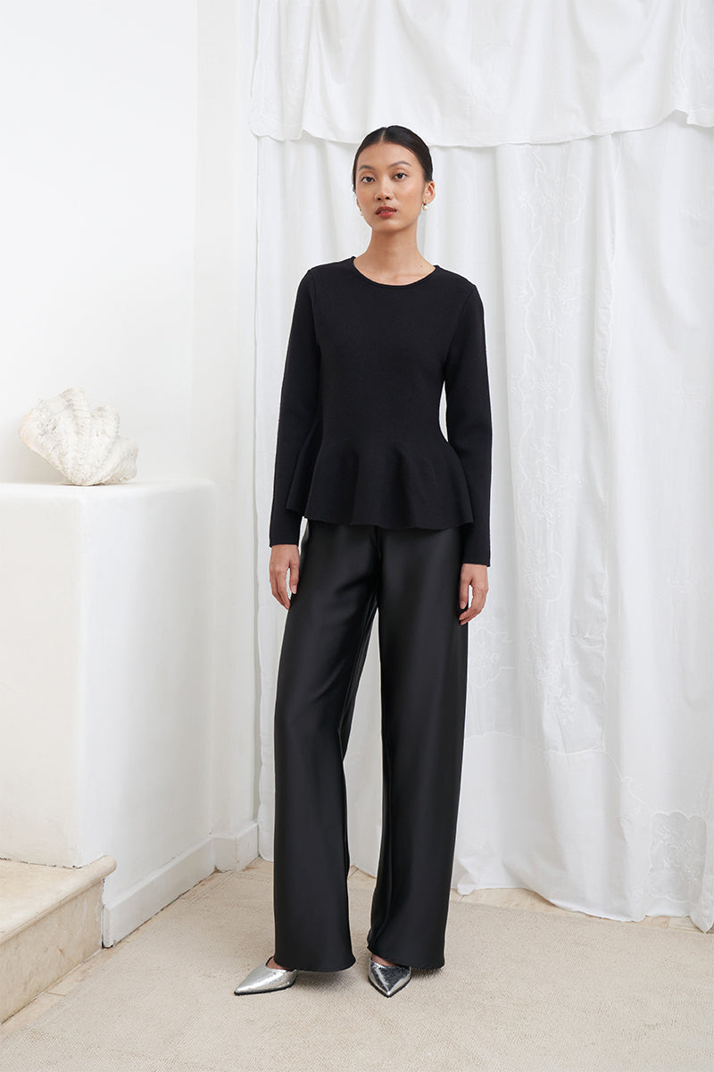 Josette Peplum Top | Black – Duma Official