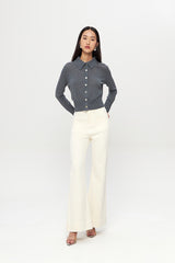 Greno Cardigan Top | Dark Grey