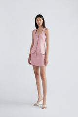 Lucca Linen Vest | Pink