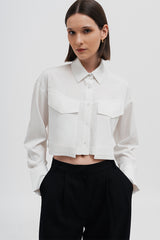 Lancet Crop Shirt White