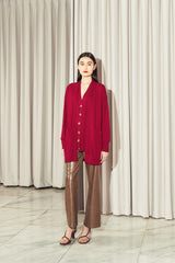 Laurent Vest Cardigan Red